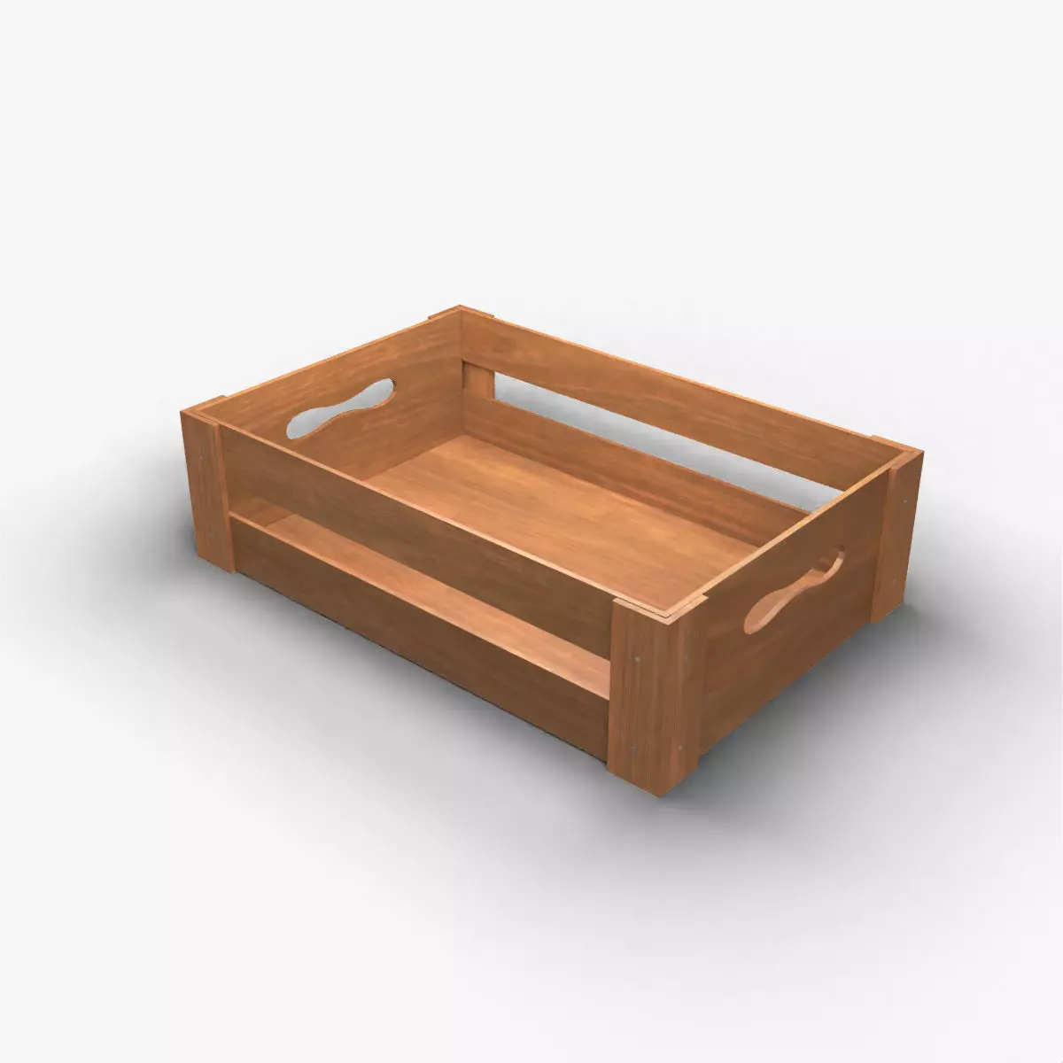 Open Wooden Crate Low-poly 3D model_5