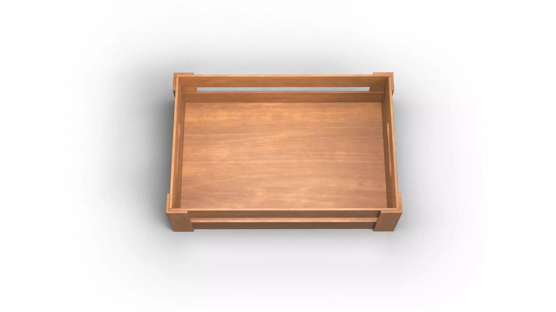 Open Wooden Crate Low-poly 3D model_4