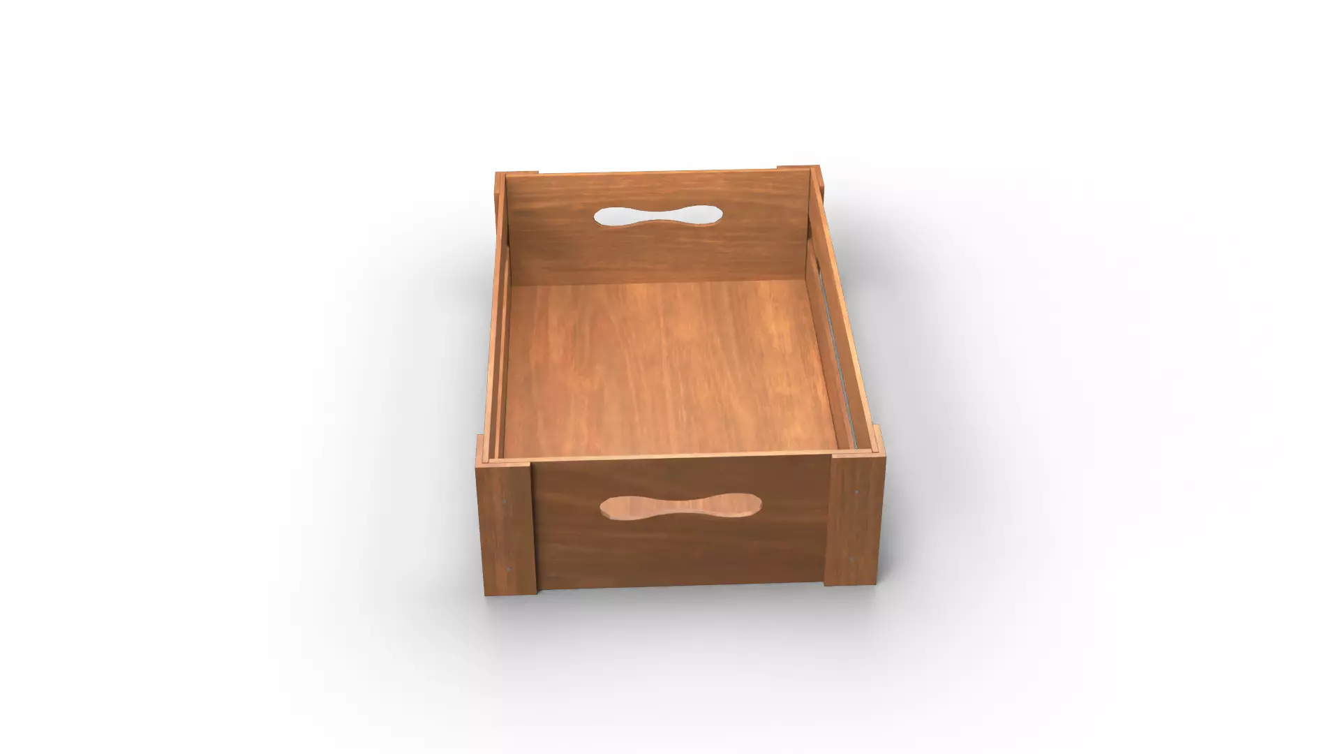 Open Wooden Crate Low-poly 3D model_2
