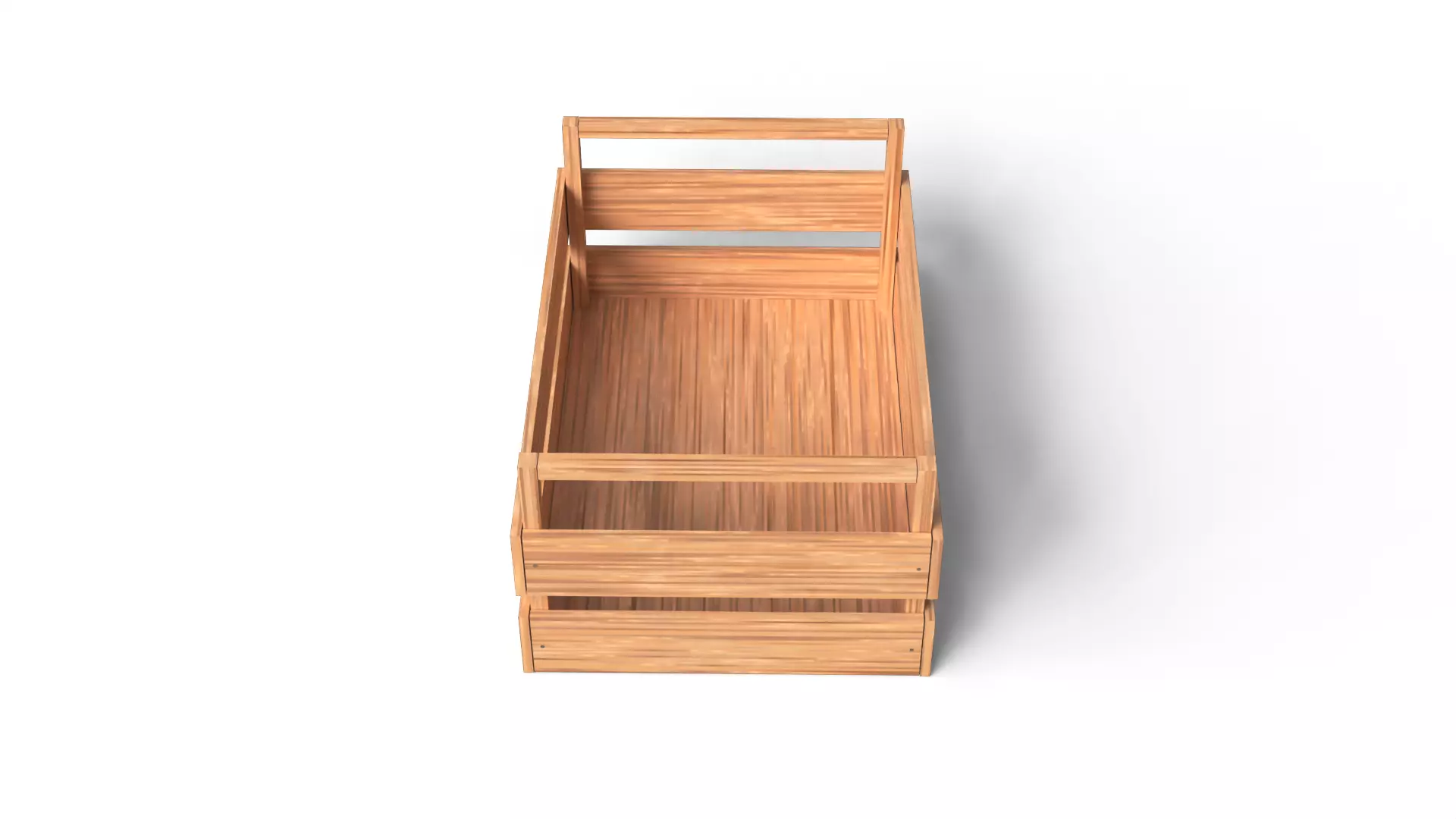 Open Wooden Crate Low-poly 3D model_2