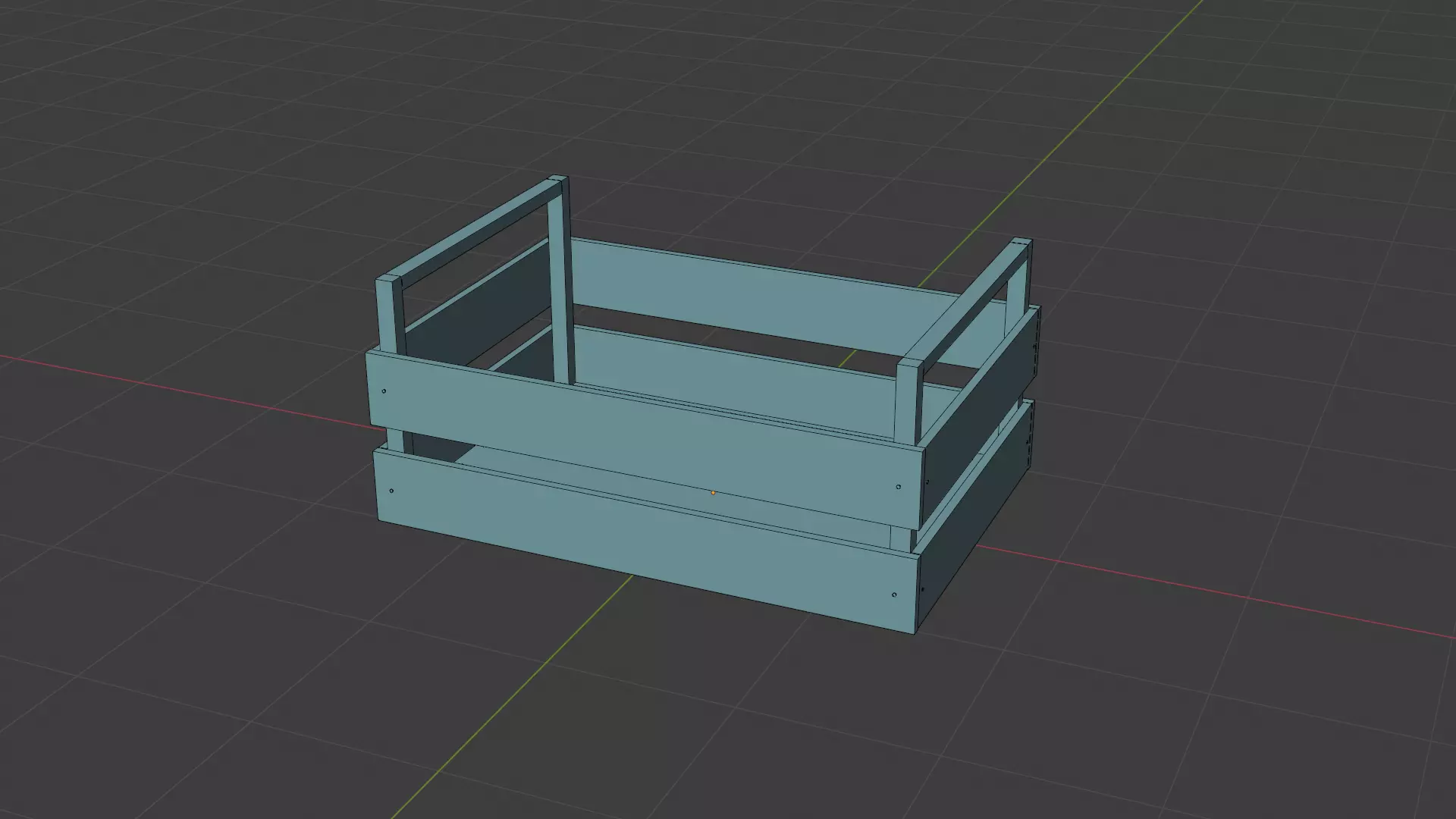 Open Wooden Crate Low-poly 3D model_8