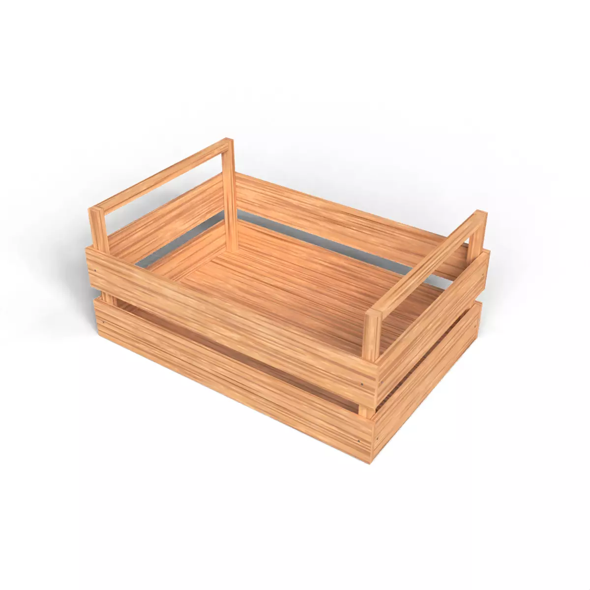 Open Wooden Crate Low-poly 3D model_6