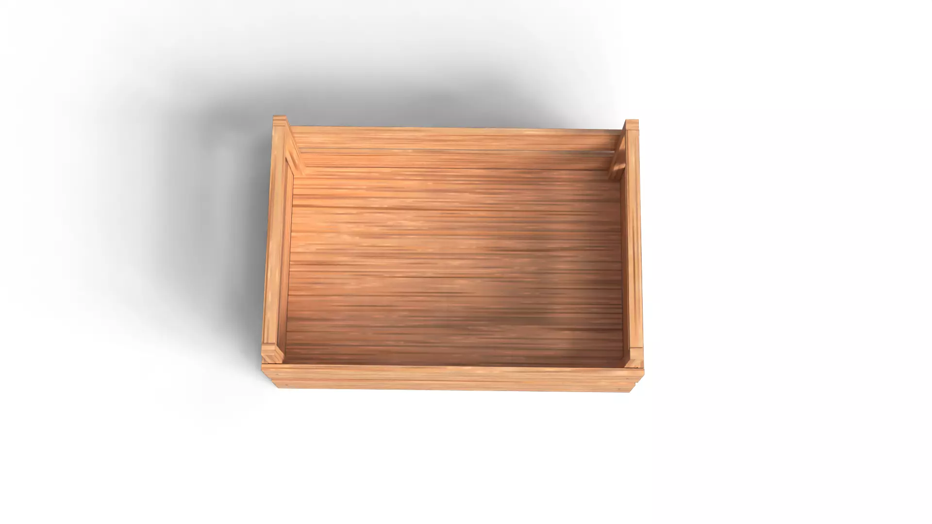 Open Wooden Crate Low-poly 3D model_4