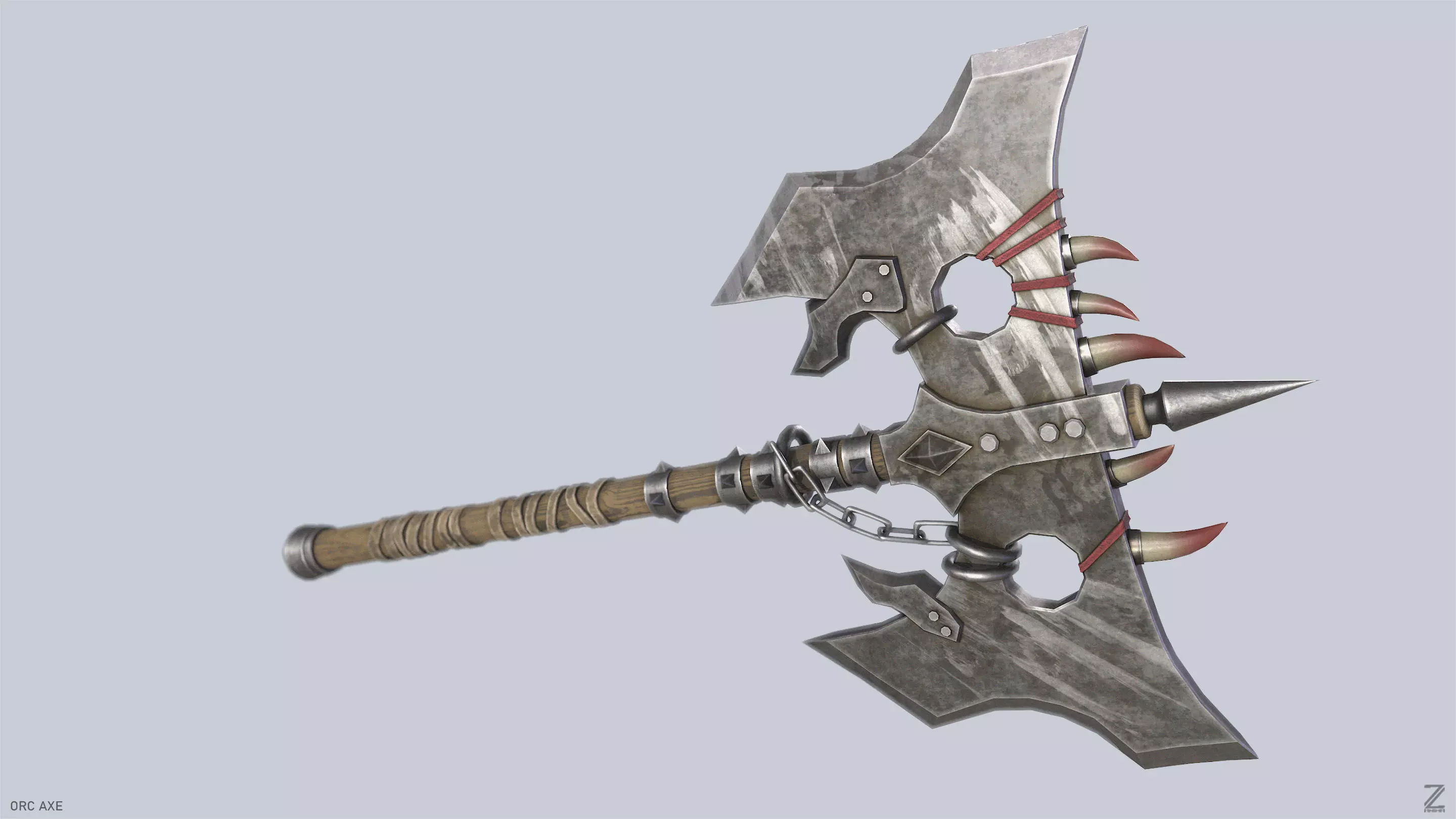 Orc axe Low-poly 3D model_6