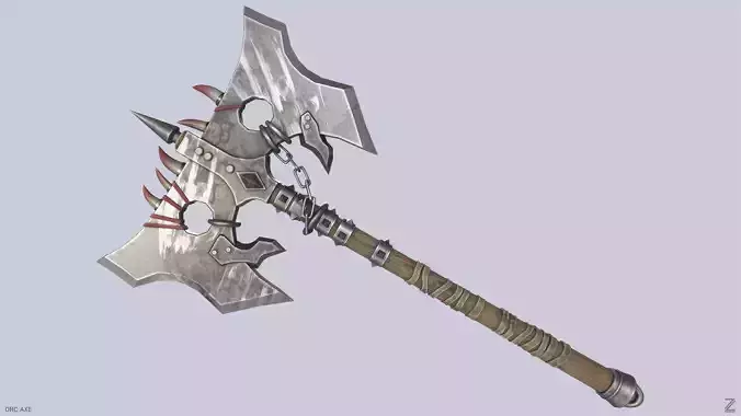 Orc axe Low-poly 3D model