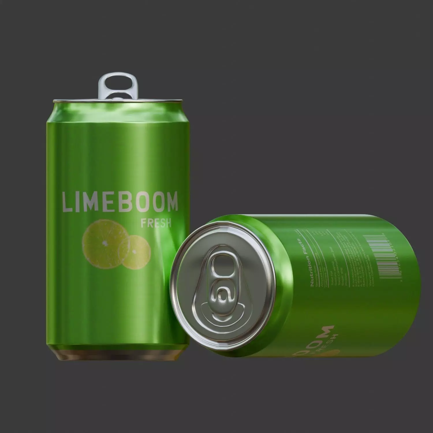 LimeBoom Fresh - 3D Rendered Soda Can Free 3D model