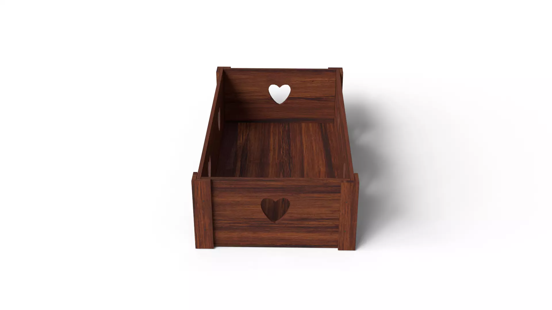 Open Wooden Decorative Crate Low-poly 3D model_3