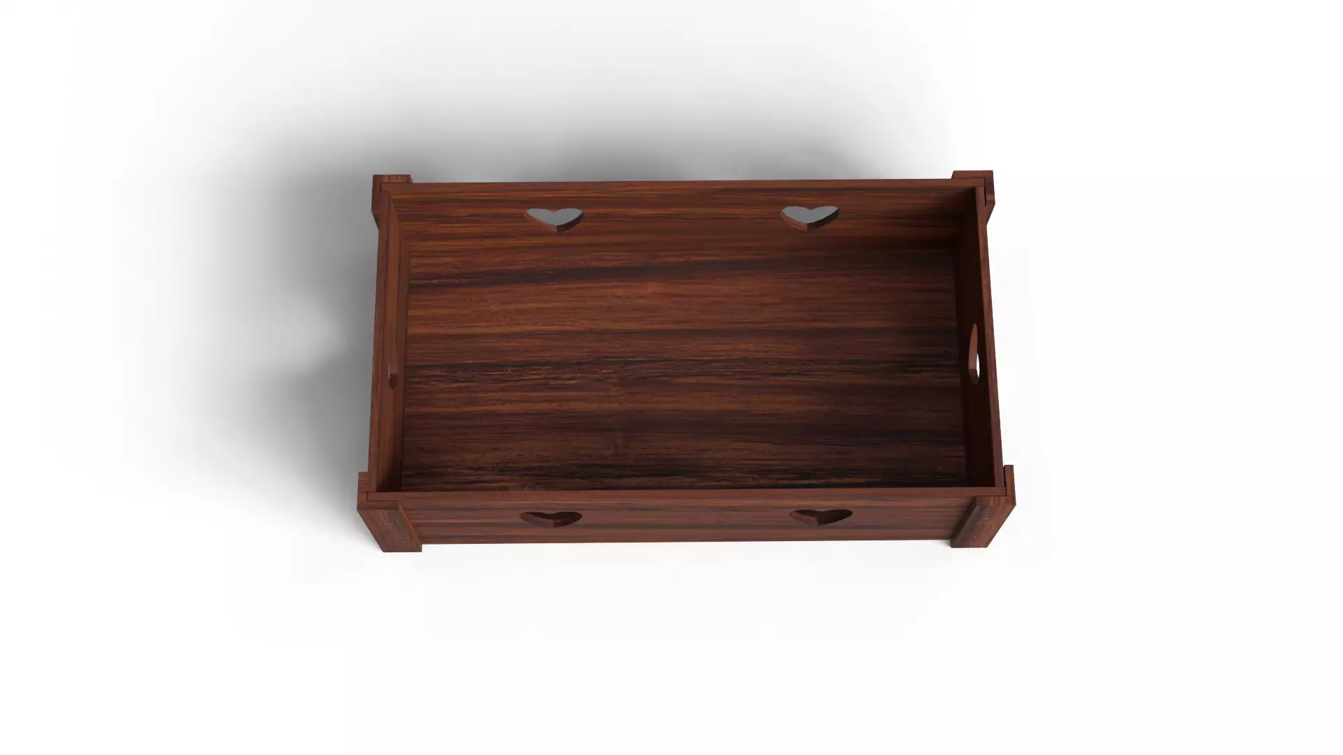 Open Wooden Decorative Crate Low-poly 3D model_4