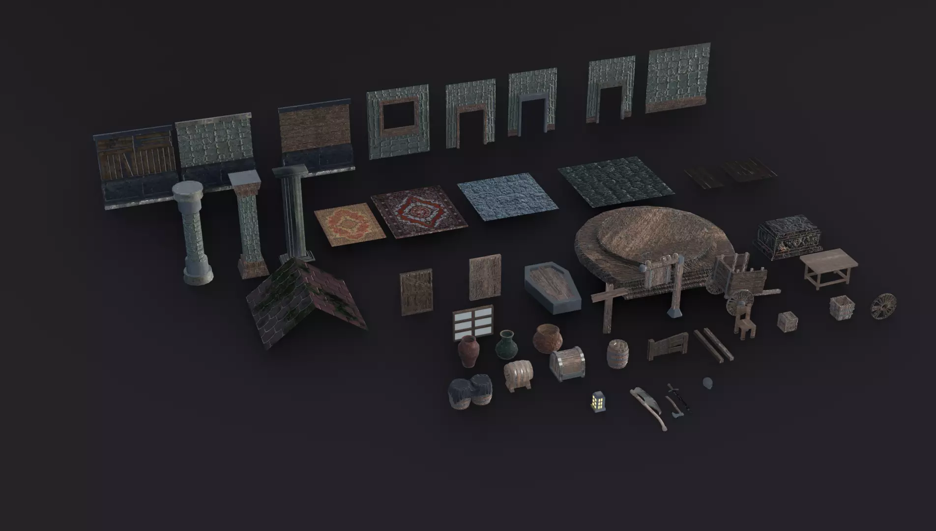 Medieval Game Prop Pack Low-poly 3D model_4