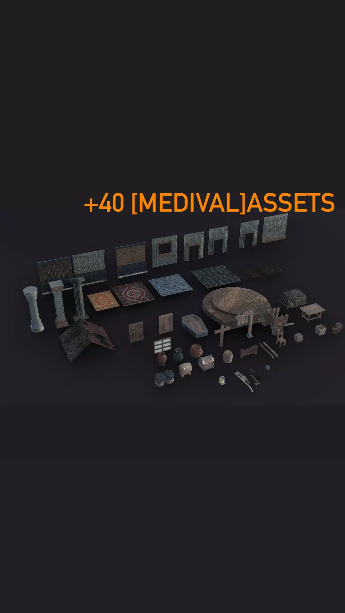 Medieval Game Prop Pack Low-poly 3D model_5