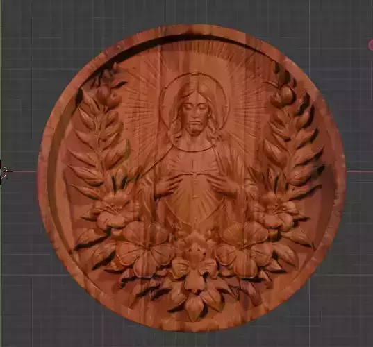 Sacred Heart Jesus  3D Relief STL
