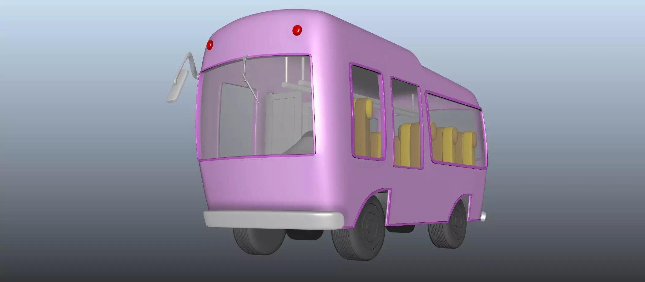 Cartoony Bus Model Low-poly 3D model