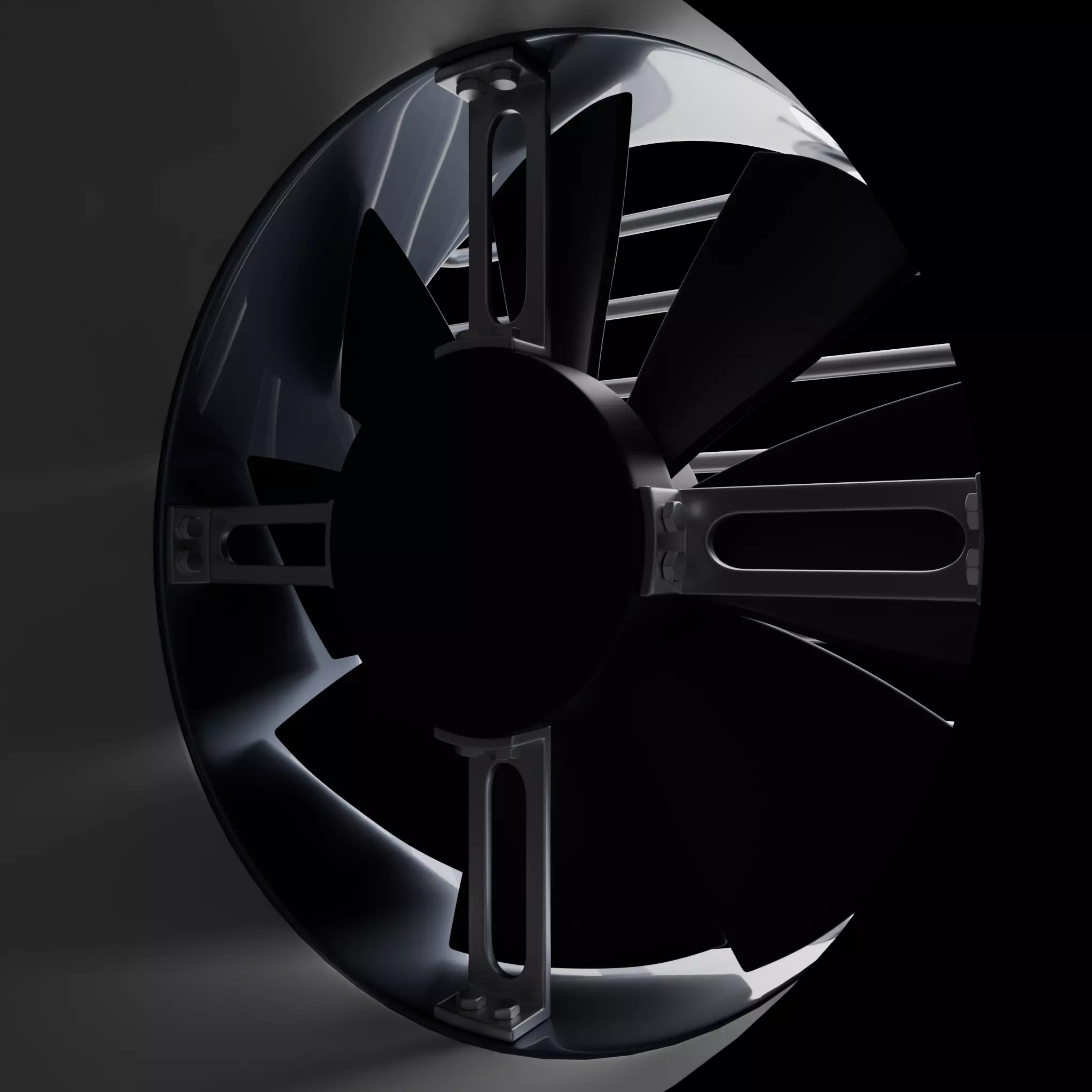 Stylized Box Fan Low-poly 3D model_7