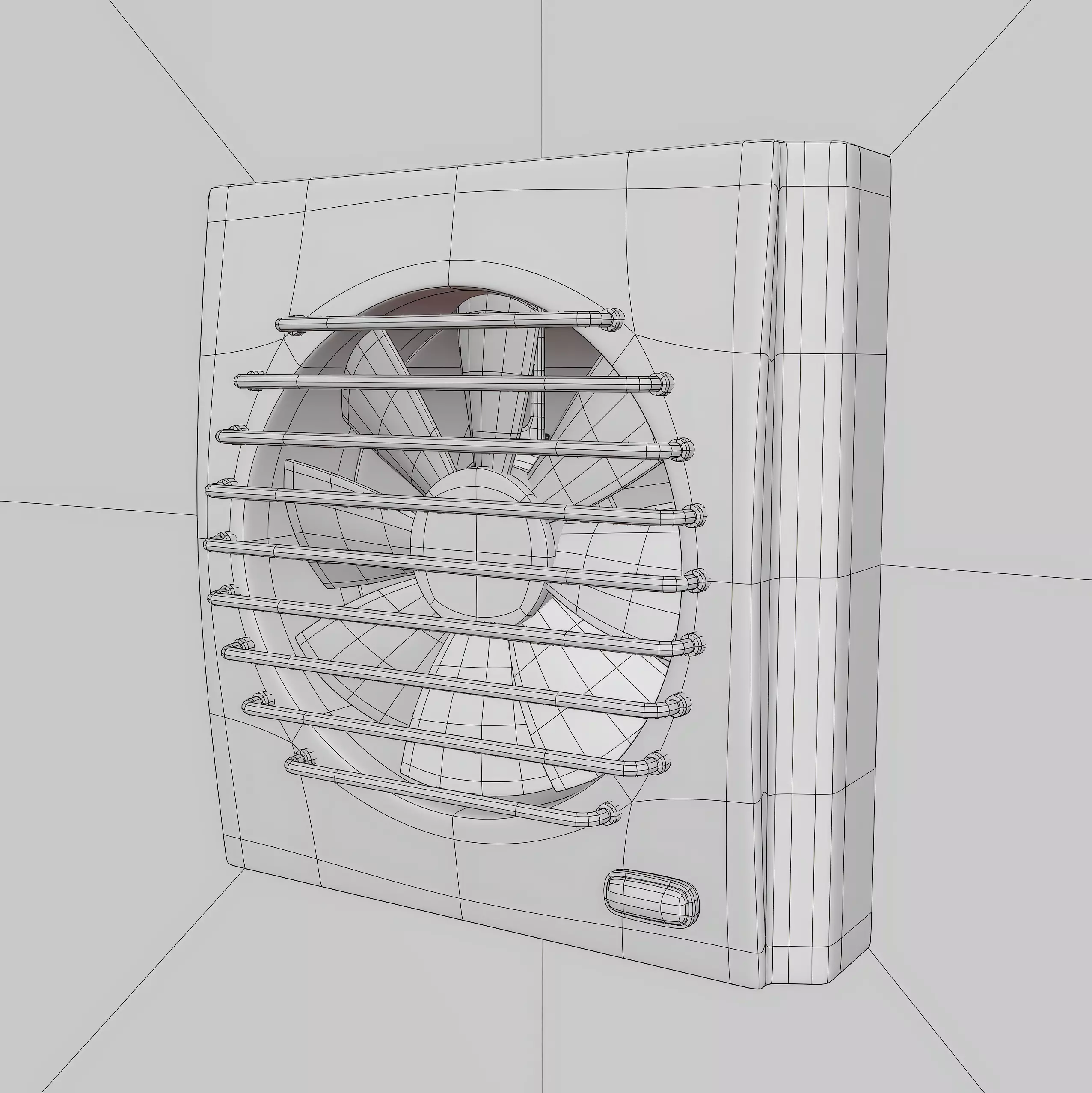 Stylized Box Fan Low-poly 3D model_1
