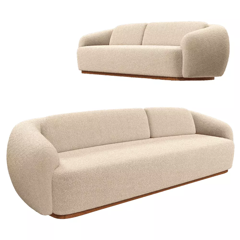 Modern Curved Fabric Sofa 3D Model  3D model_0