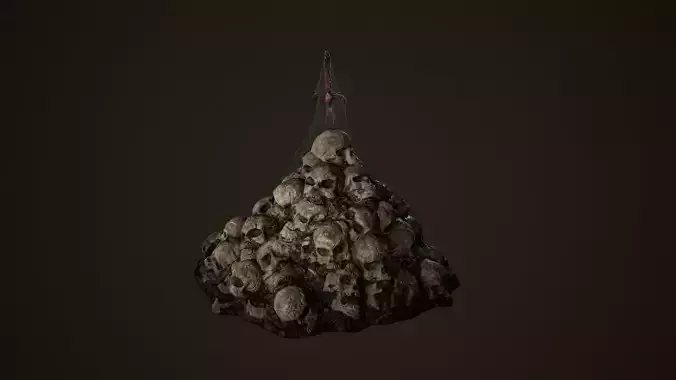 Stylized Skull Pile - Game Ready and 3D Print Compatible