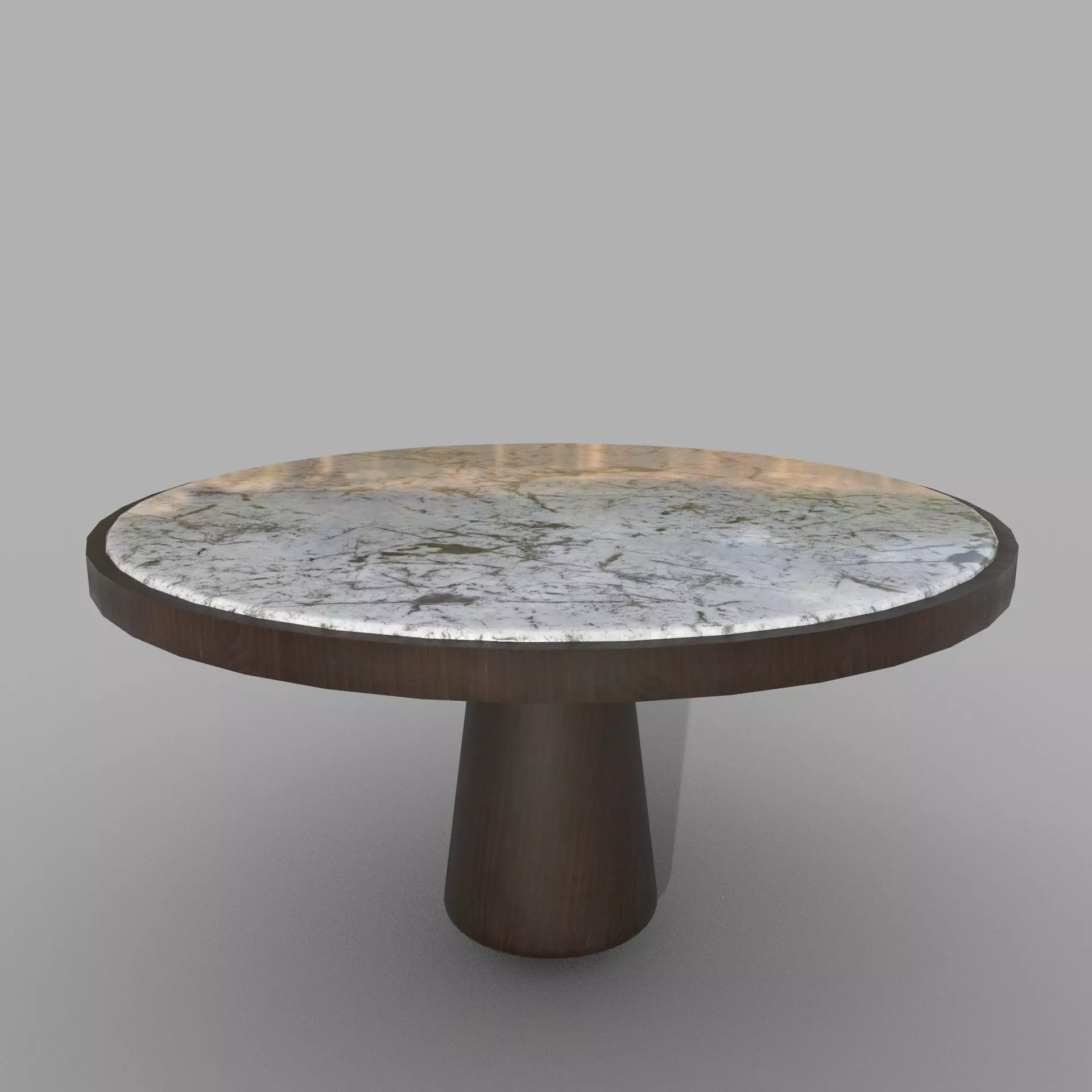 Marble and wooden table Low-poly 3D model_0