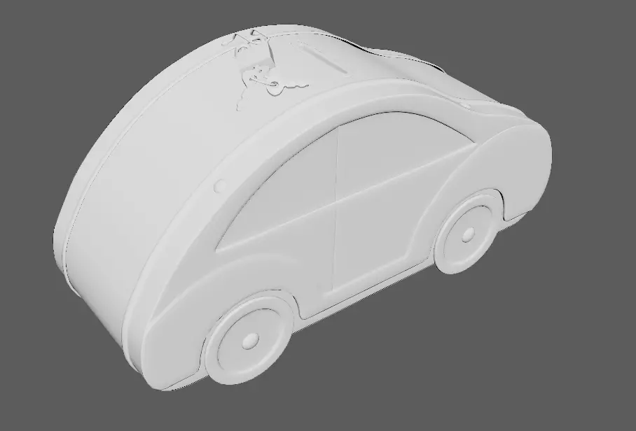 3d model Piggy bank in the form of a car for children Low-poly 3D model_10