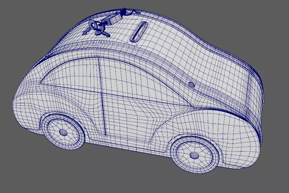 3d model Piggy bank in the form of a car for children Low-poly 3D model_13