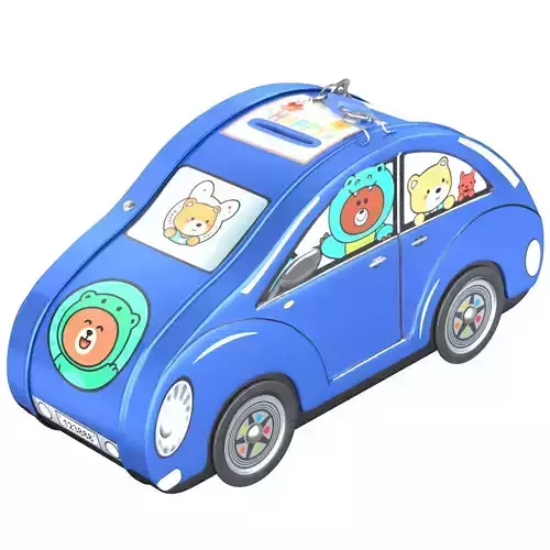 3d model Piggy bank in the form of a car for children Low-poly 3D model