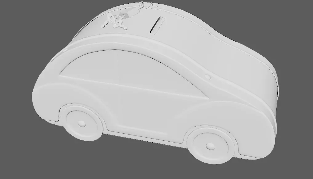3d model Piggy bank in the form of a car for children Low-poly 3D model_12