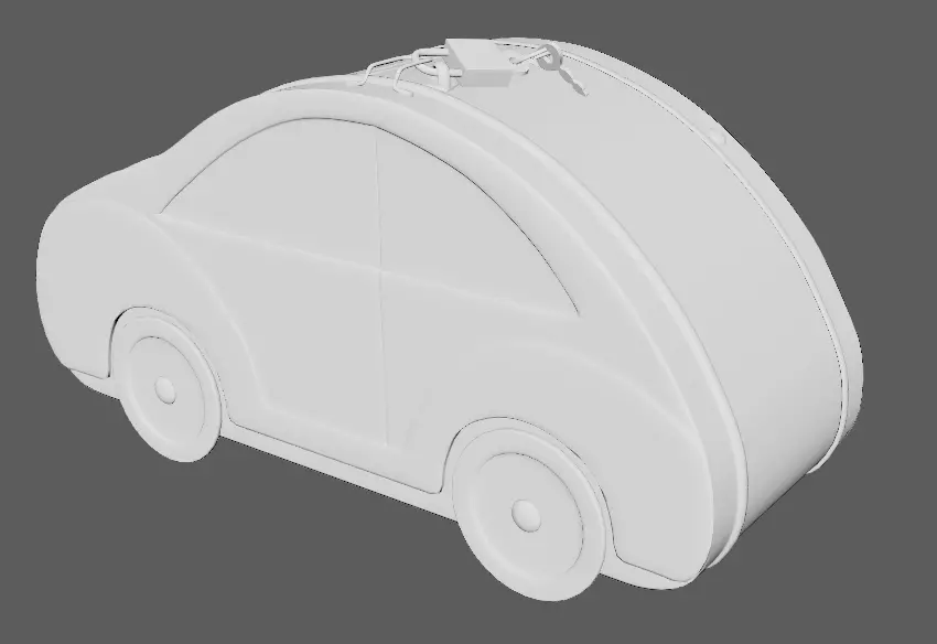 3d model Piggy bank in the form of a car for children Low-poly 3D model_8