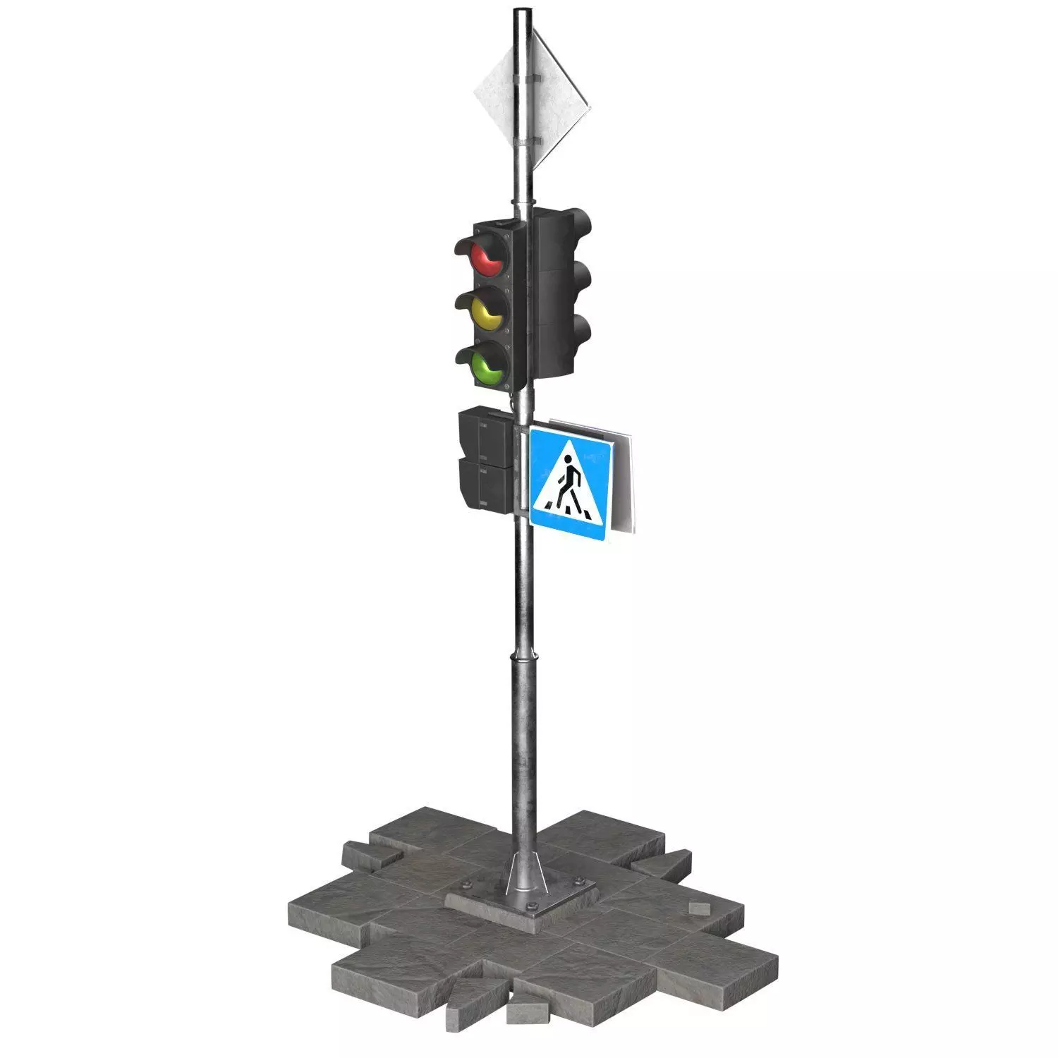 2x  Model of traffic light 3D Model Collection_8