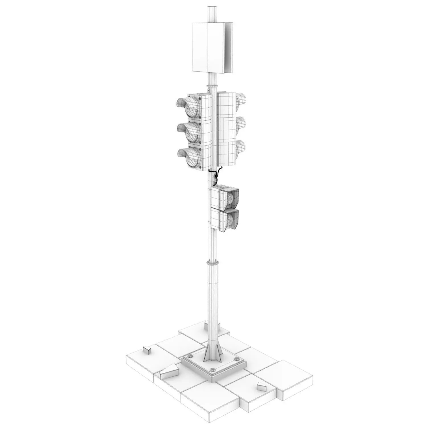 2x  Model of traffic light 3D Model Collection_5