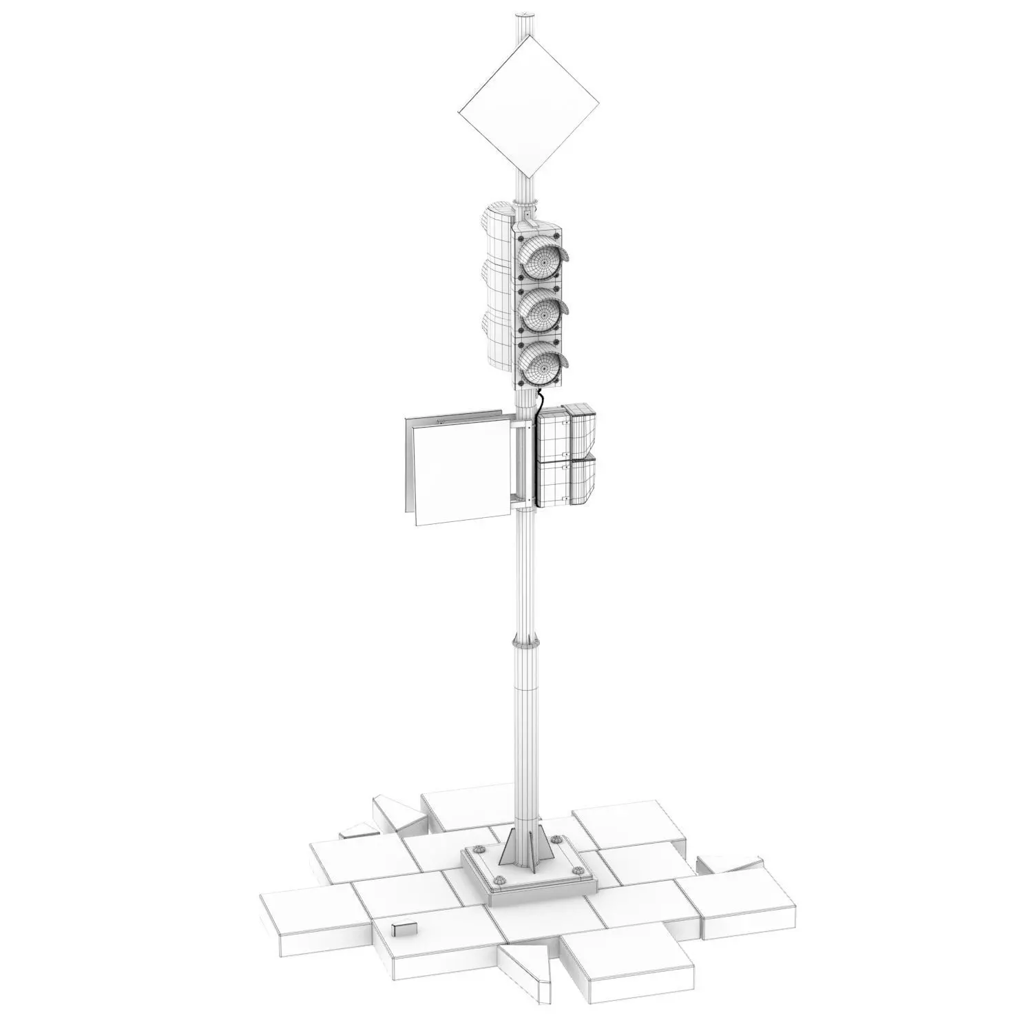 2x  Model of traffic light 3D Model Collection_9