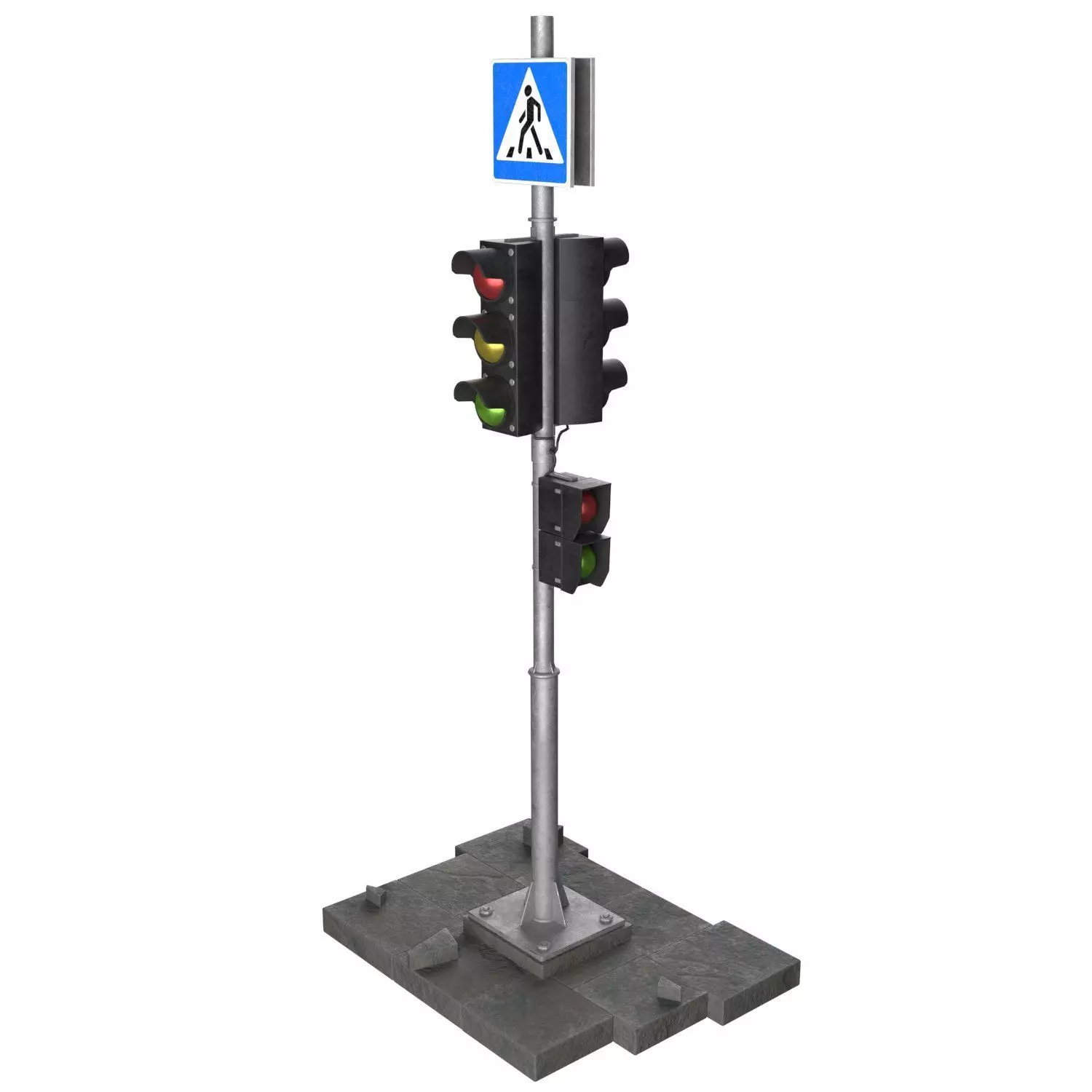 2x  Model of traffic light 3D Model Collection_2