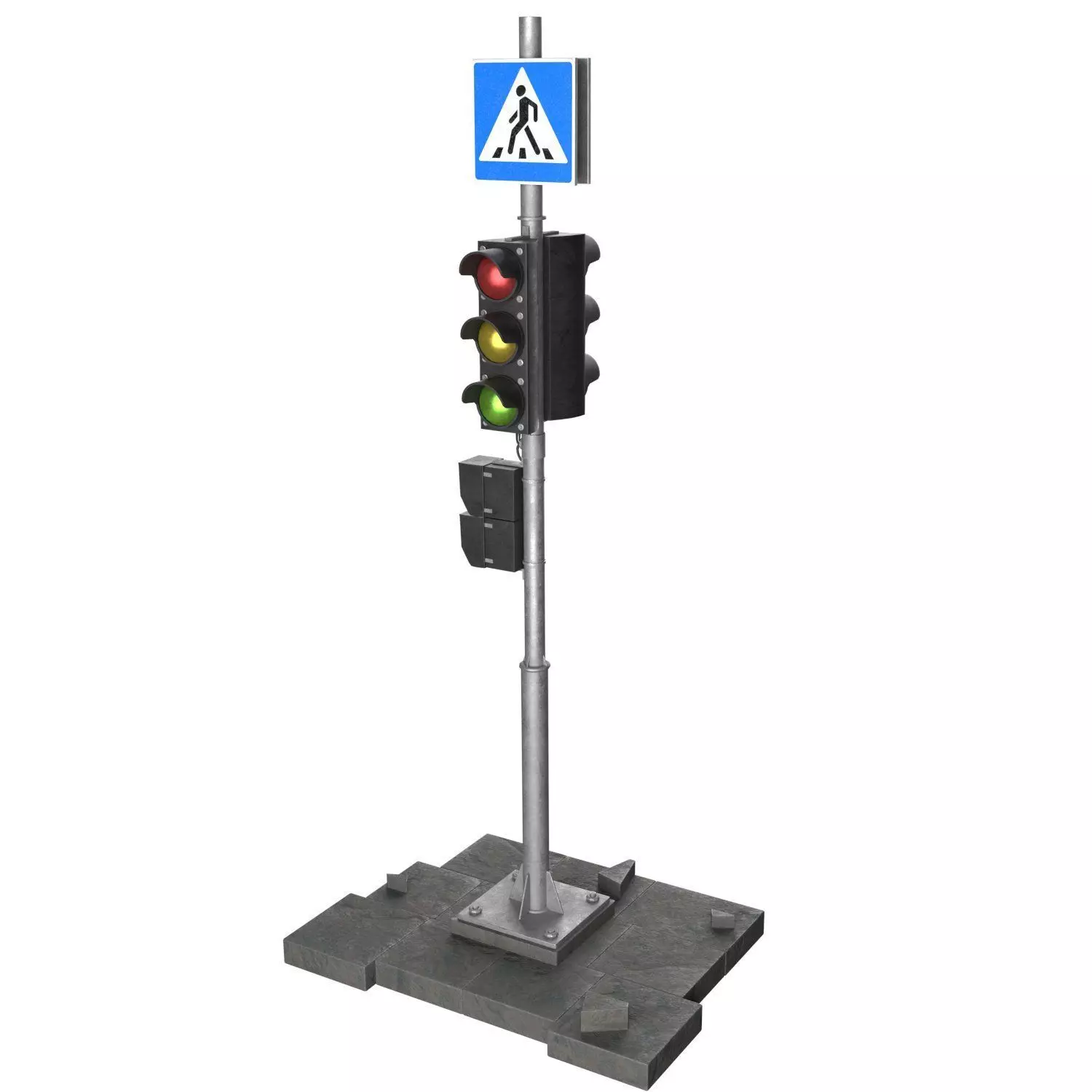 2x  Model of traffic light 3D Model Collection_4