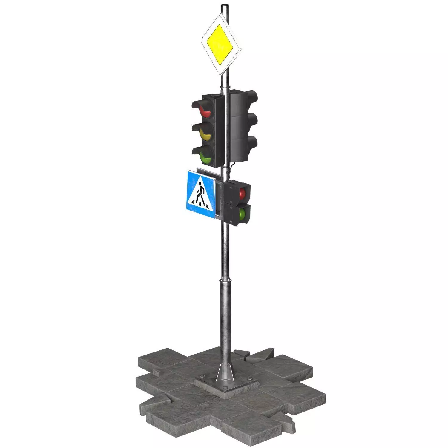 2x  Model of traffic light 3D Model Collection_6