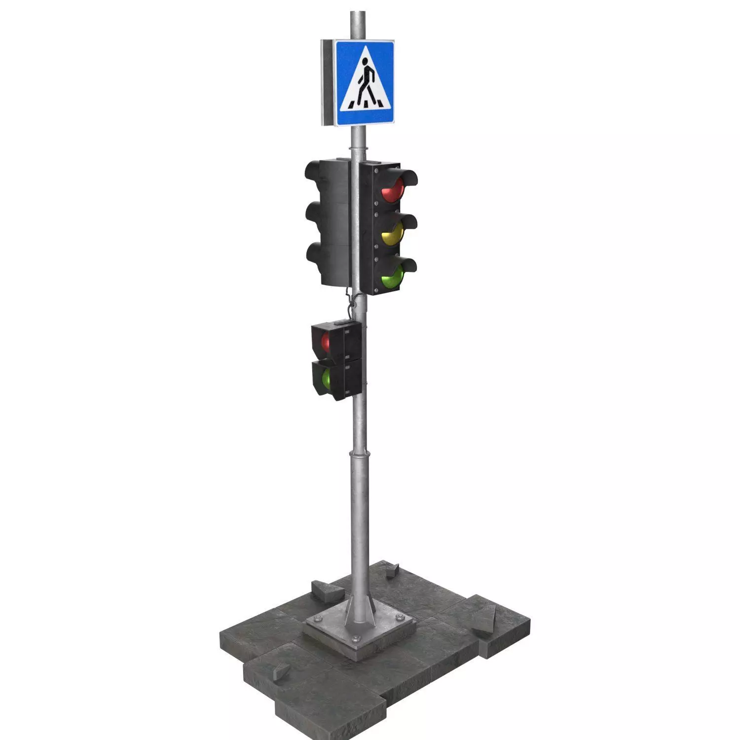 2x  Model of traffic light 3D Model Collection_3