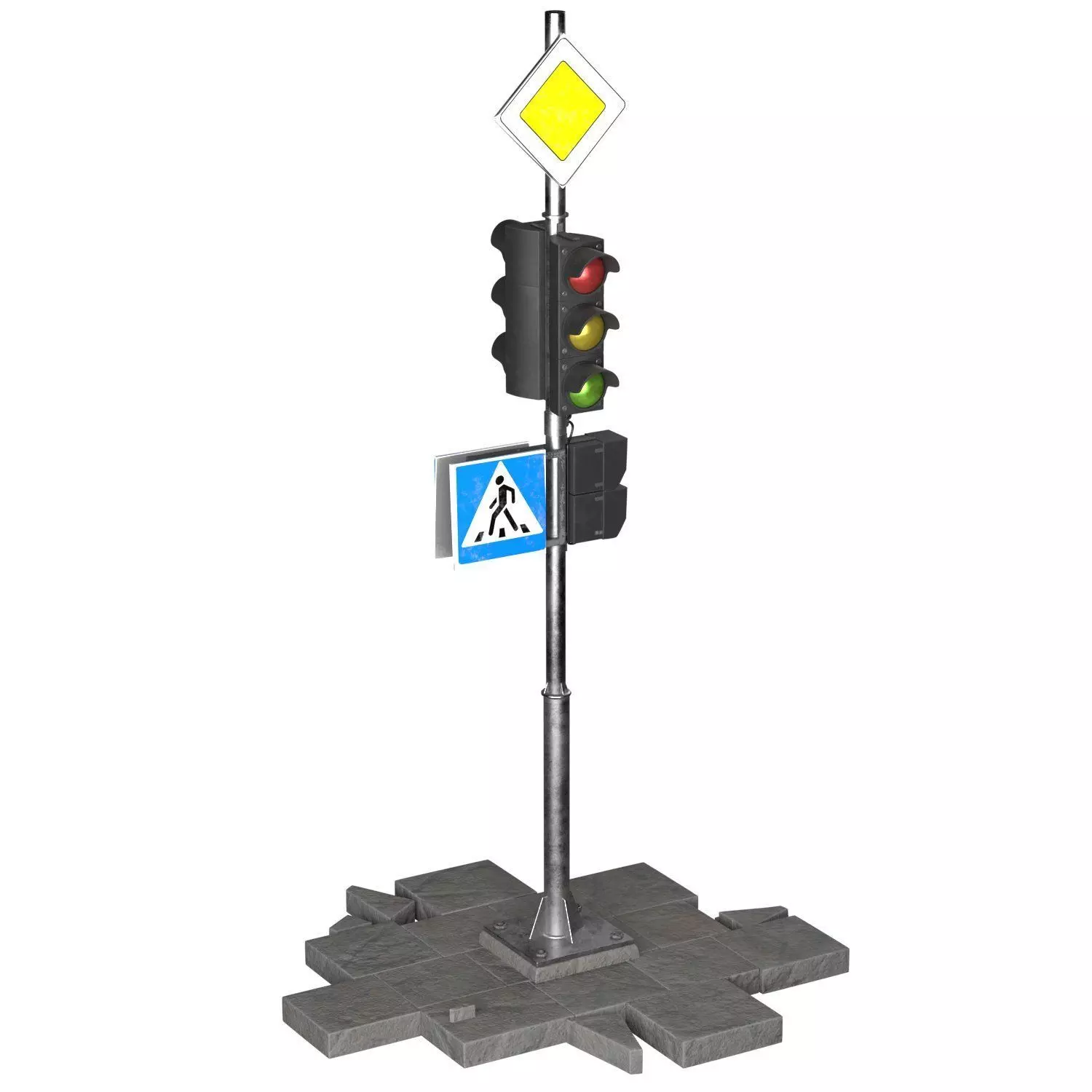 2x  Model of traffic light 3D Model Collection_0