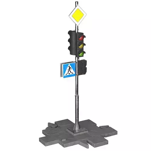 2x  Model of traffic light 3D Model Collection