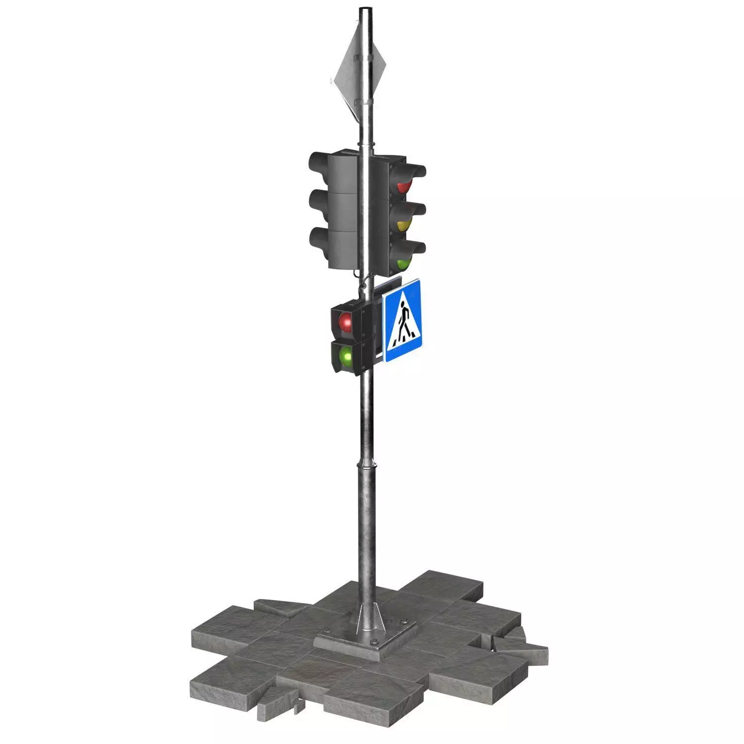 2x  Model of traffic light 3D Model Collection_7