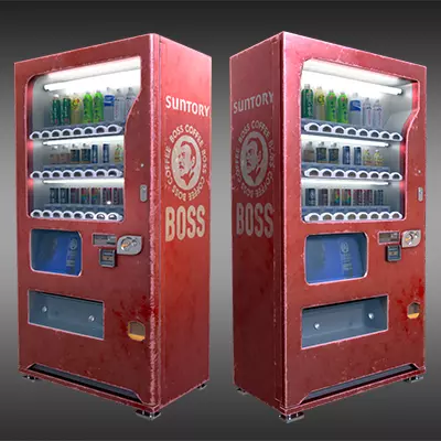 Japanese Vending Machine Game Ready Low-poly 3D model