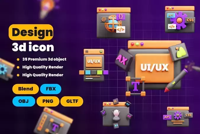 Design 3d Icon Pack