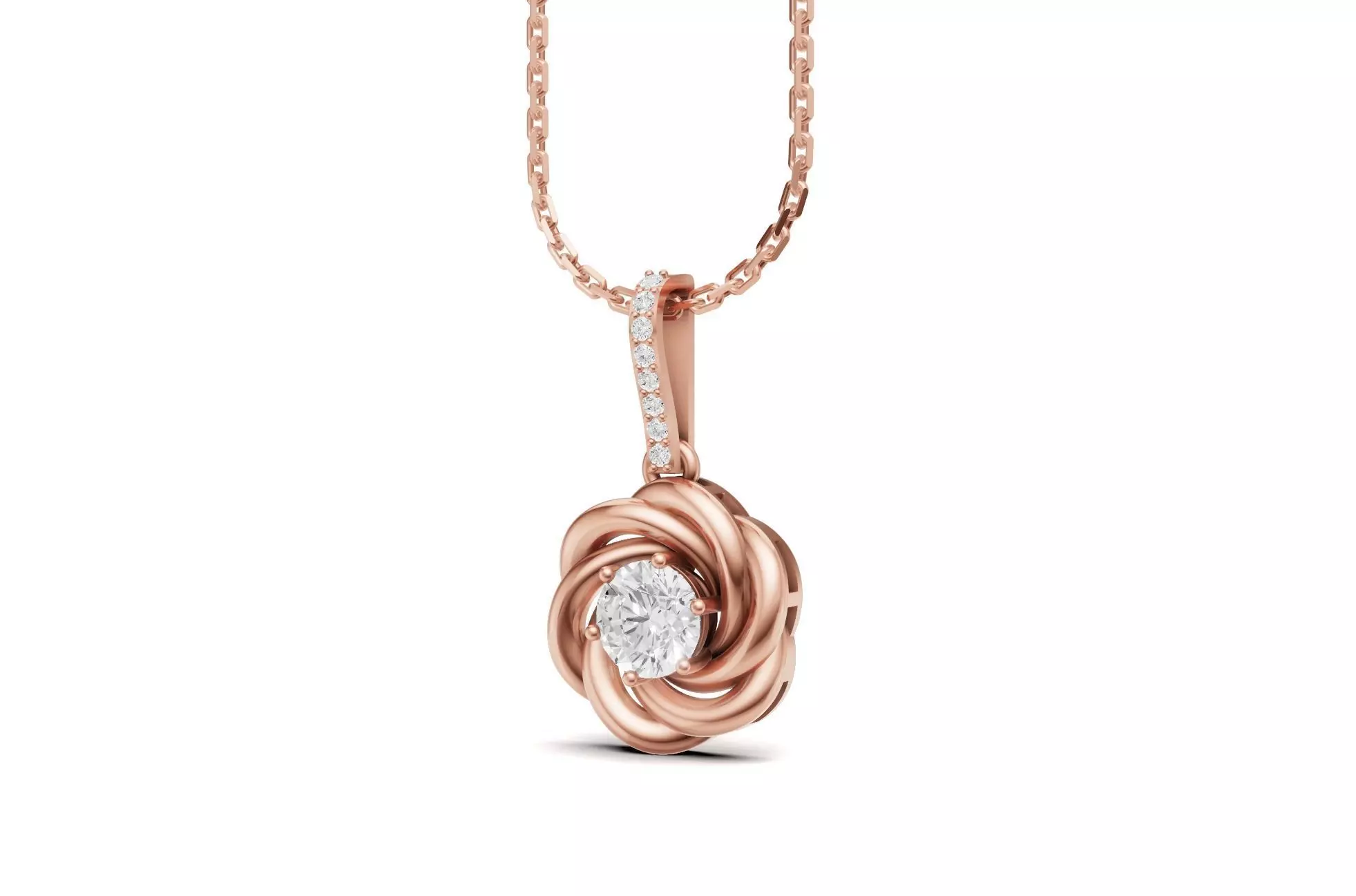 Twist Knot Diamond Pendant For Women 3D print model