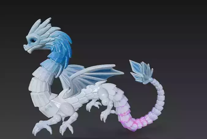 Ice Flexi Dragon - A Crystalline Masterpiece of Winter