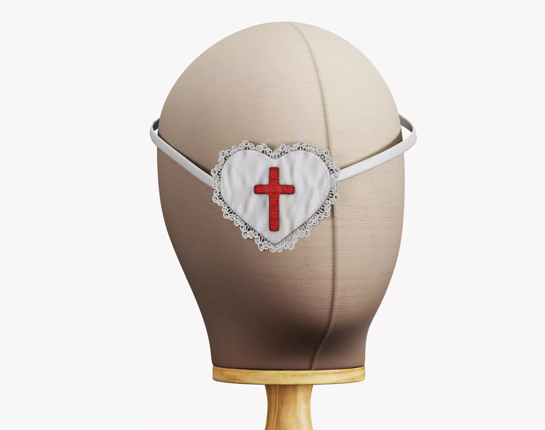 Eye Patch Heart with Cross - Game Ready - PBR 4K Low-poly 3D model_1