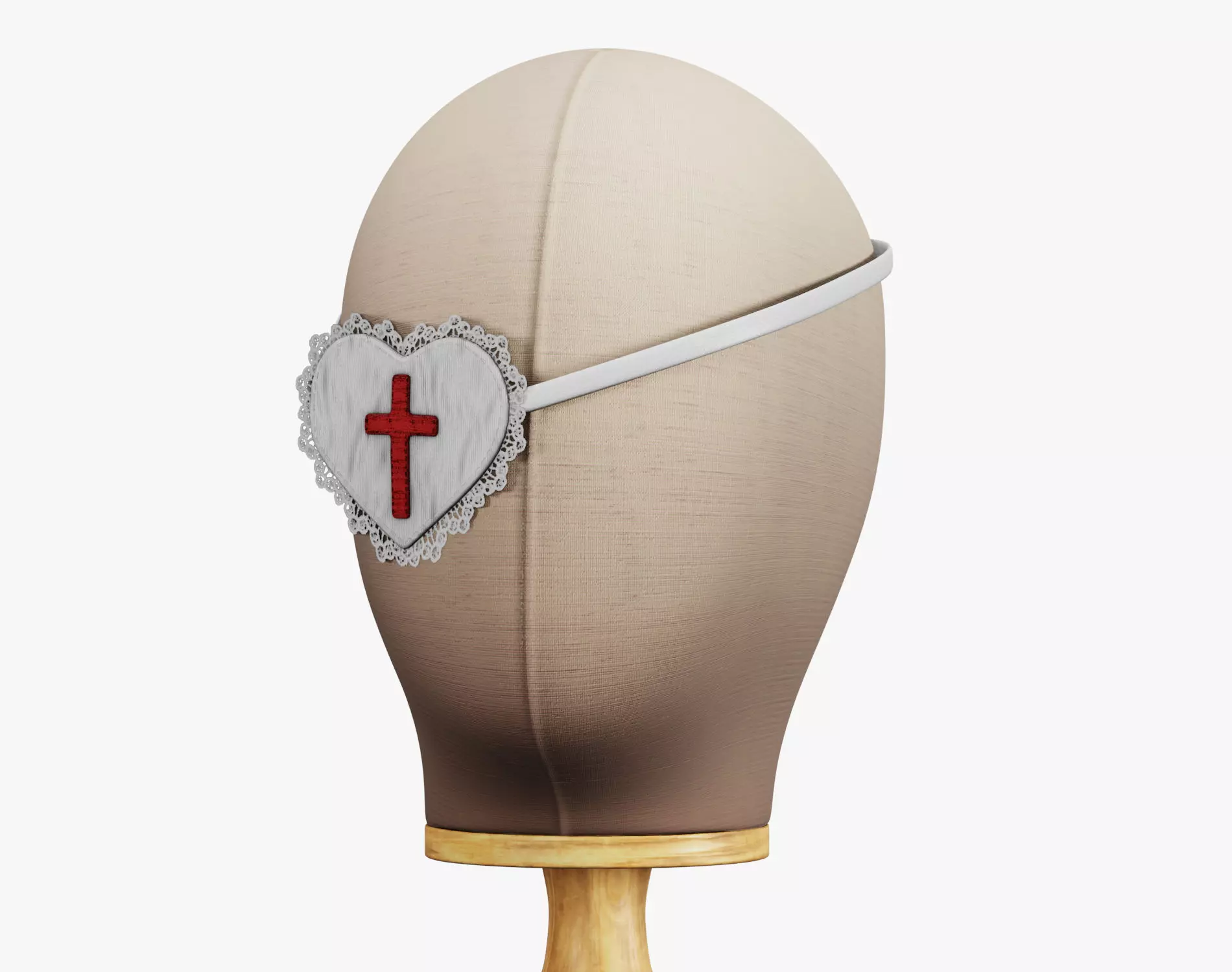 Eye Patch Heart with Cross - Game Ready - PBR 4K Low-poly 3D model_3