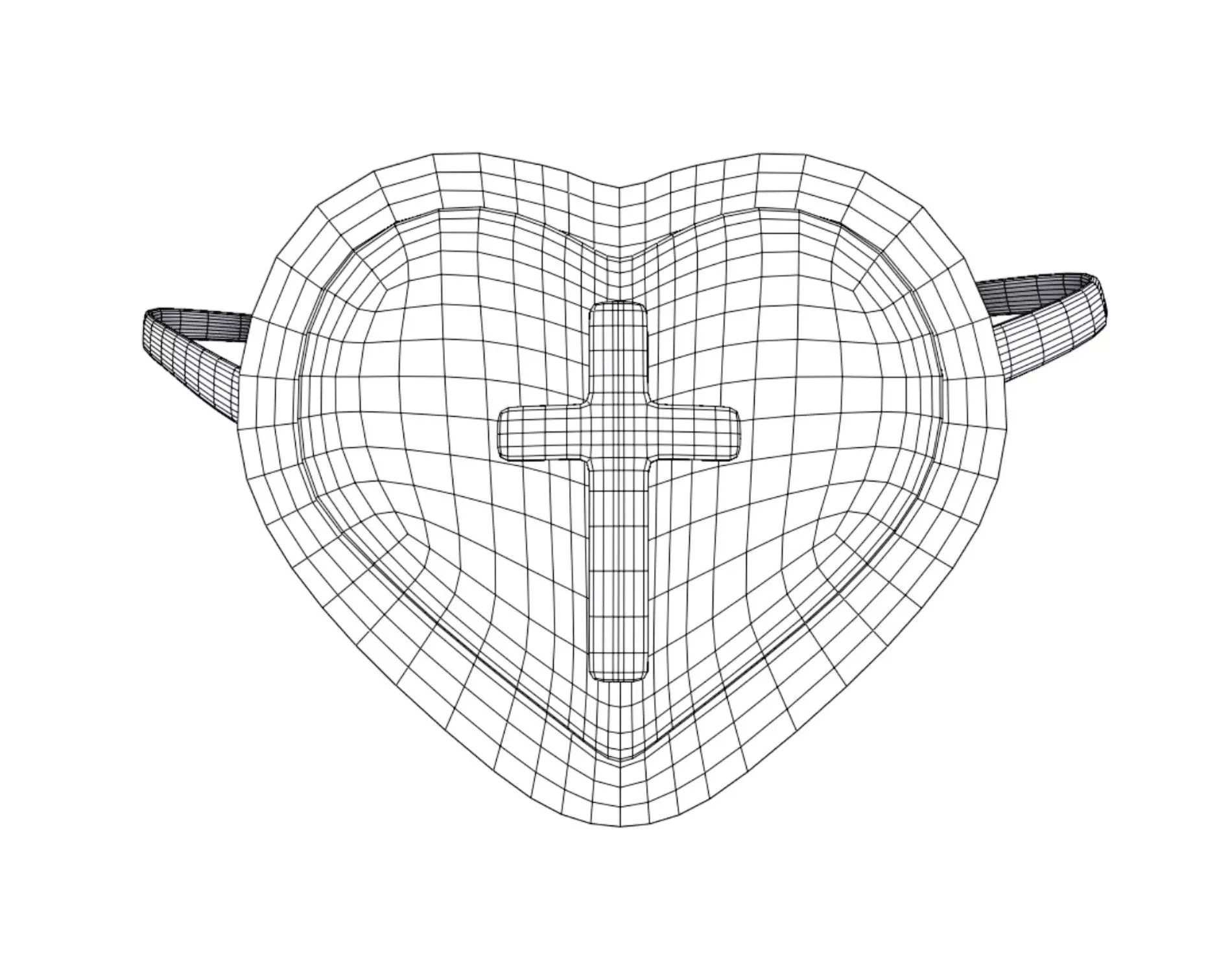 Eye Patch Heart with Cross - Game Ready - PBR 4K Low-poly 3D model_9