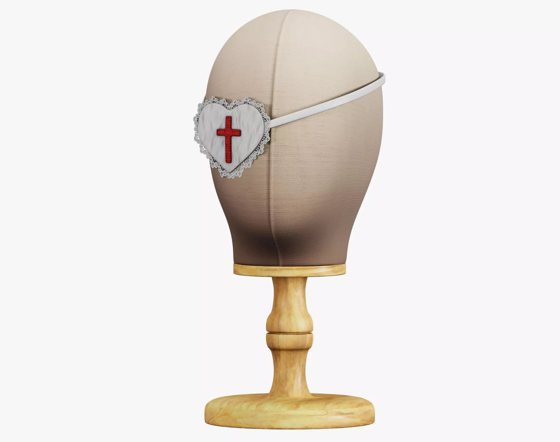 Eye Patch Heart with Cross - Game Ready - PBR 4K Low-poly 3D model_7