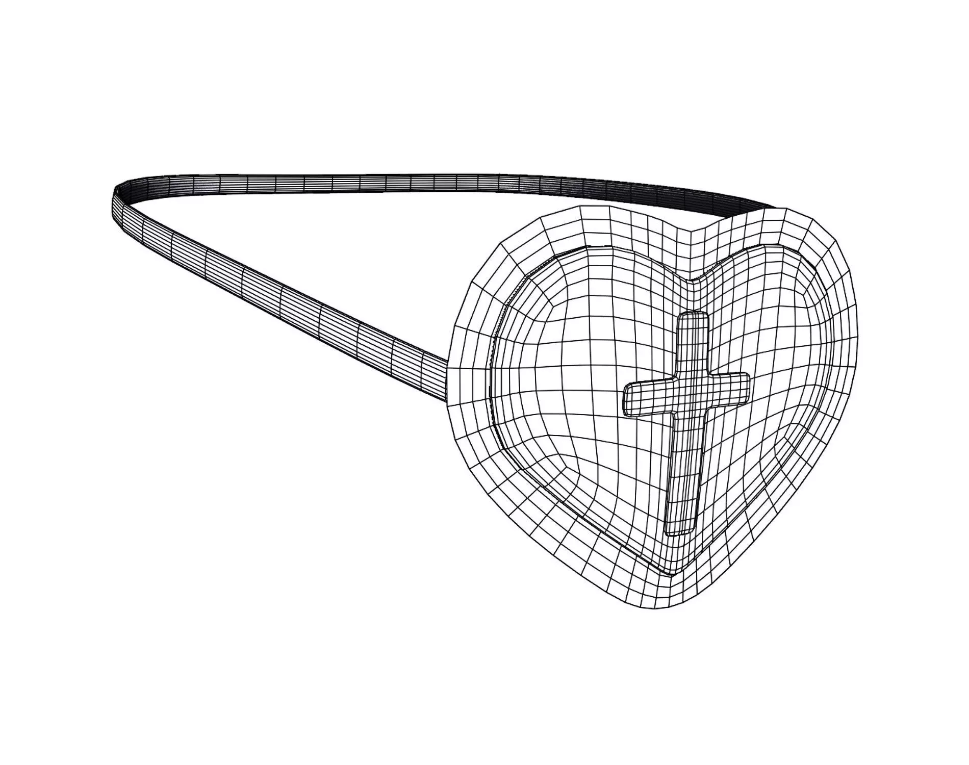 Eye Patch Heart with Cross - Game Ready - PBR 4K Low-poly 3D model_10