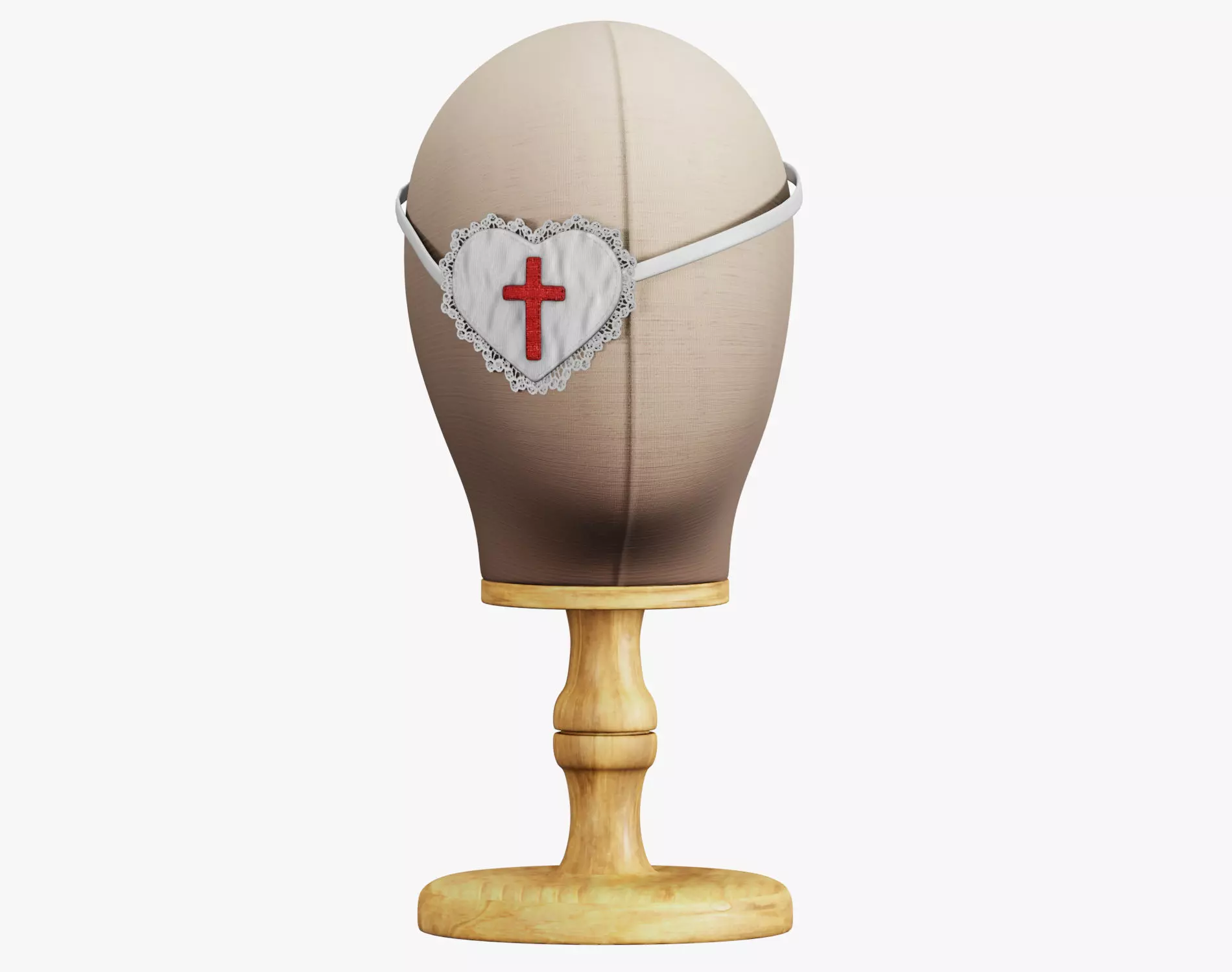 Eye Patch Heart with Cross - Game Ready - PBR 4K Low-poly 3D model_6