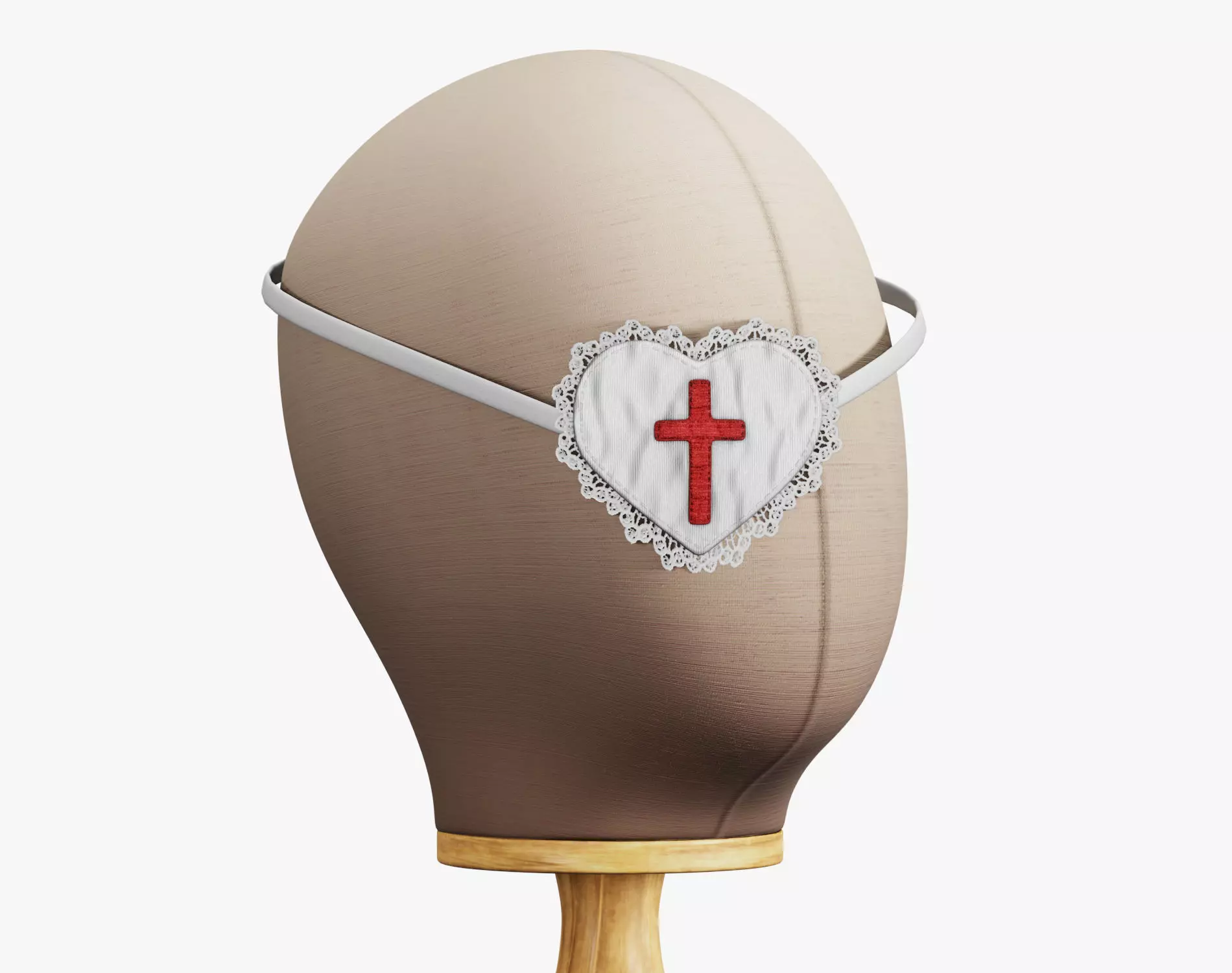 Eye Patch Heart with Cross - Game Ready - PBR 4K Low-poly 3D model_4