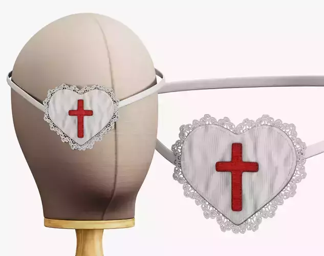 Eye Patch Heart with Cross - Game Ready - PBR 4K Low-poly 3D model