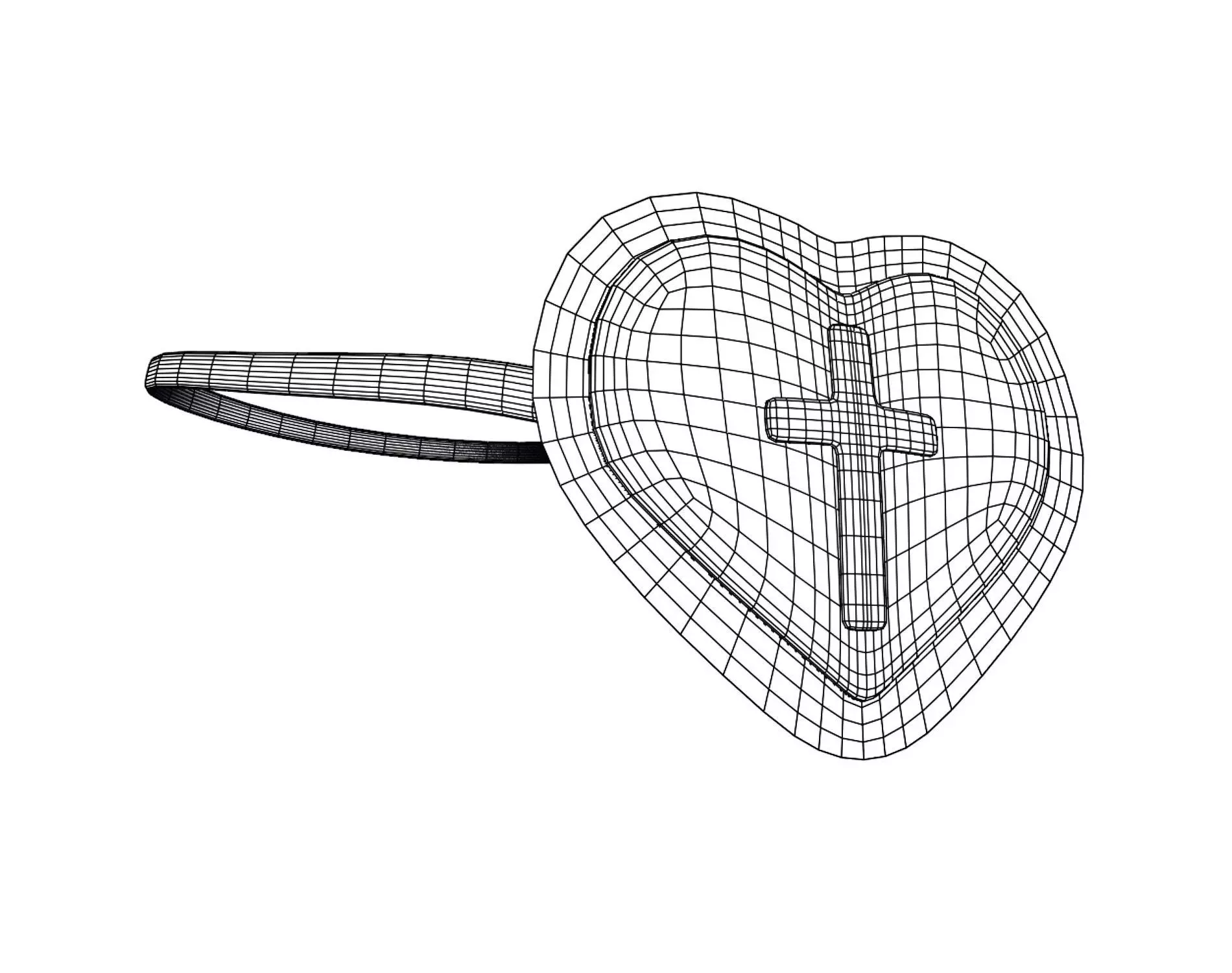 Eye Patch Heart with Cross - Game Ready - PBR 4K Low-poly 3D model_12