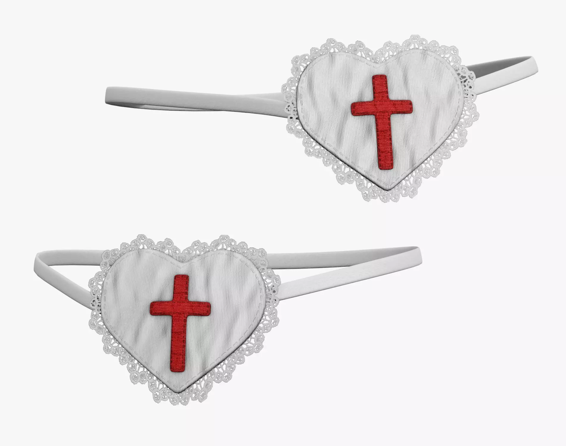 Eye Patch Heart with Cross - Game Ready - PBR 4K Low-poly 3D model_8